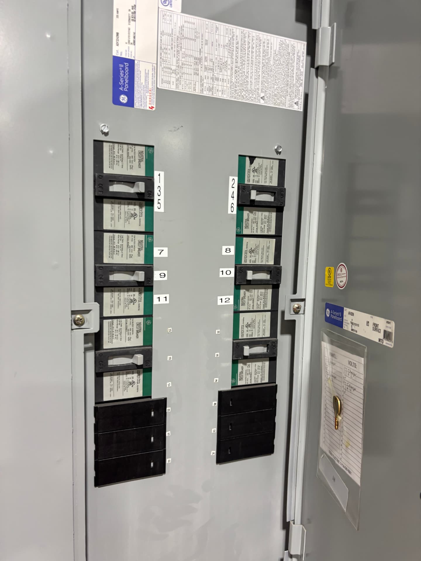 Industrial GE A Series panelboard build out